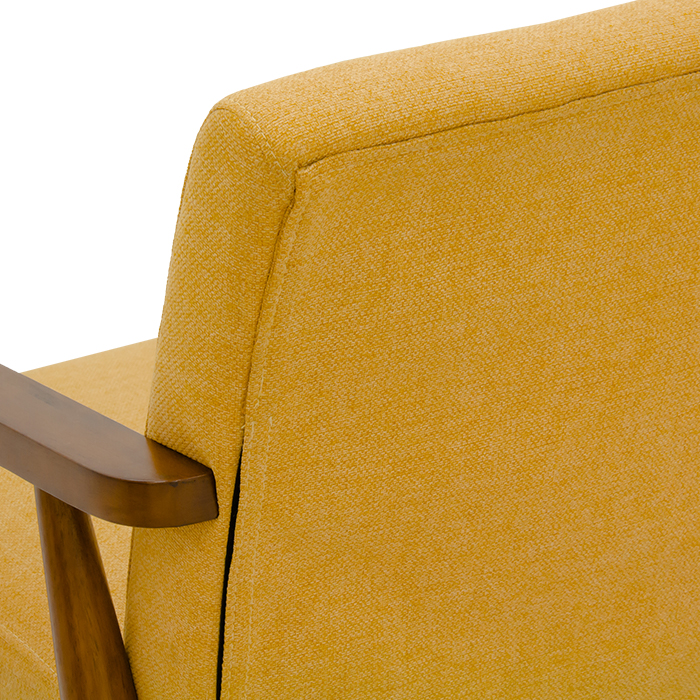 Sillon Tela Amarillo/nogal Cincuenta Y Siete | Sillones y Ottomanes | salas